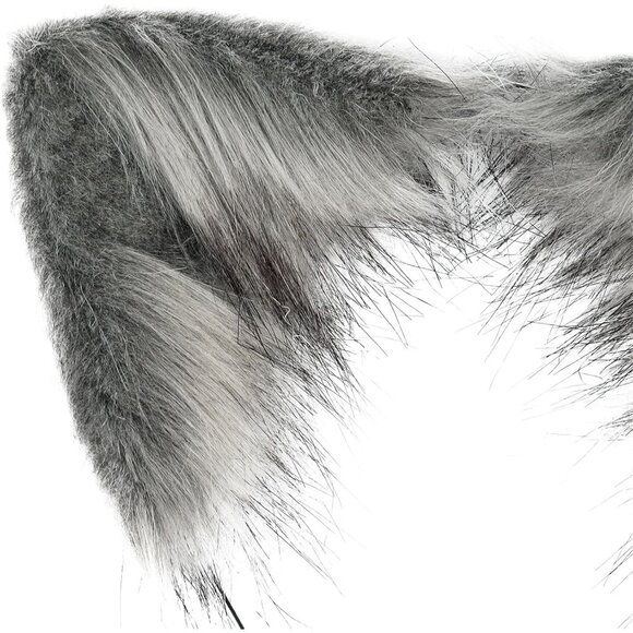 🆕 Halloween Grey Faux Fur Cat Fox Ears Headband Wolf Tail Party Costume Adult - Picture 2 of 3